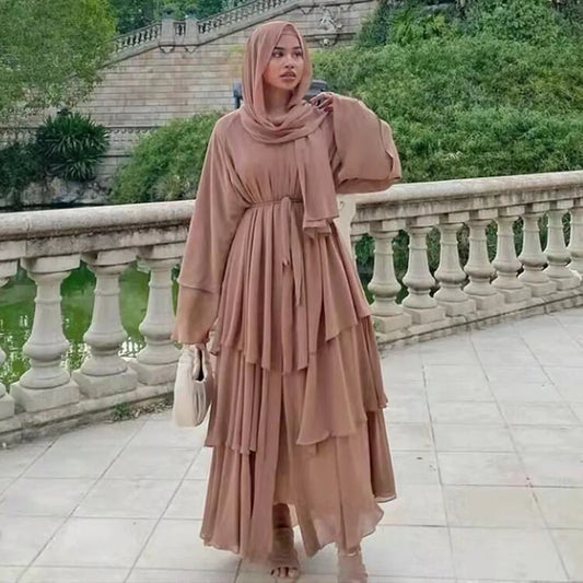 3 layer Chiffon Abaya