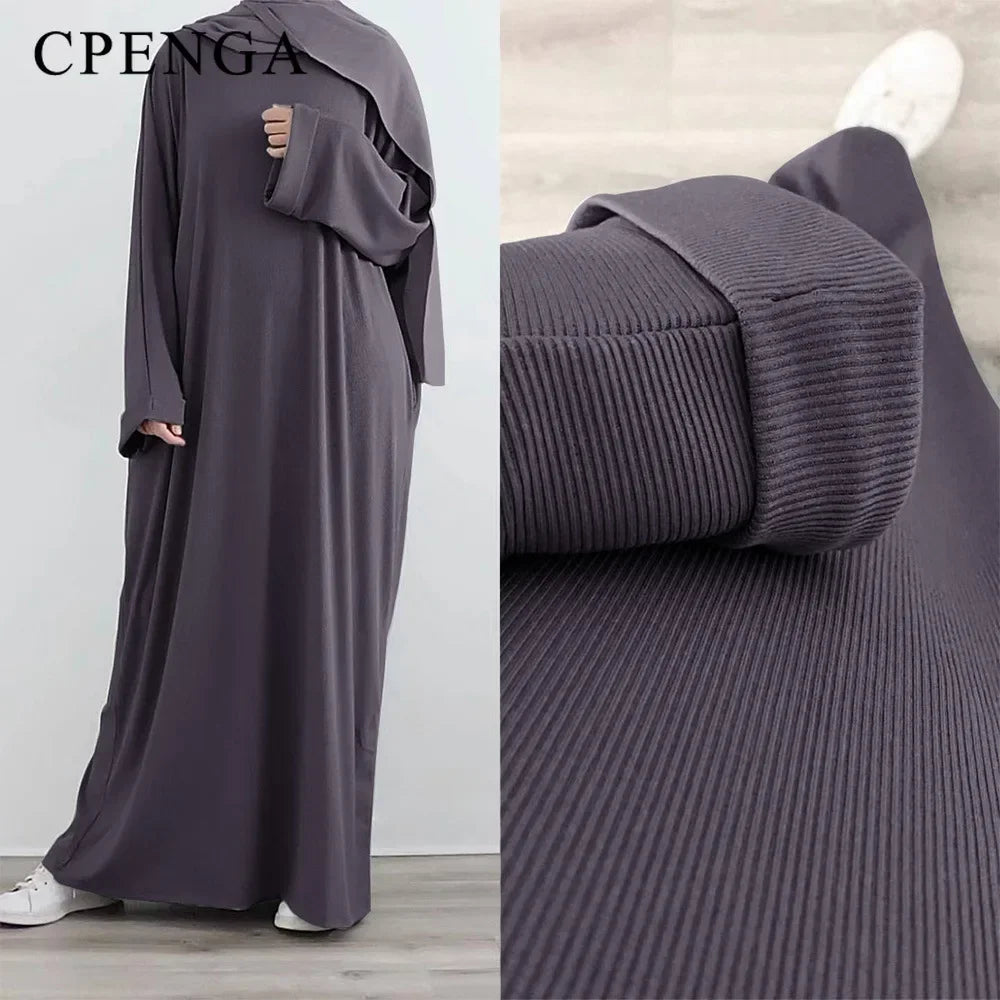 Knitted Dress  Abaya Female