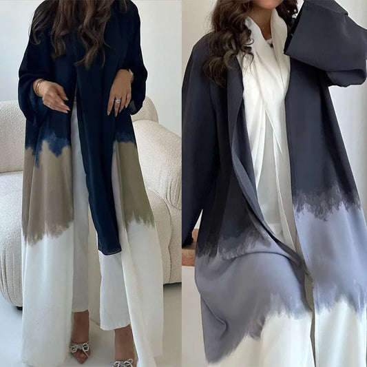 Tie Dyed Kimono Open Abaya