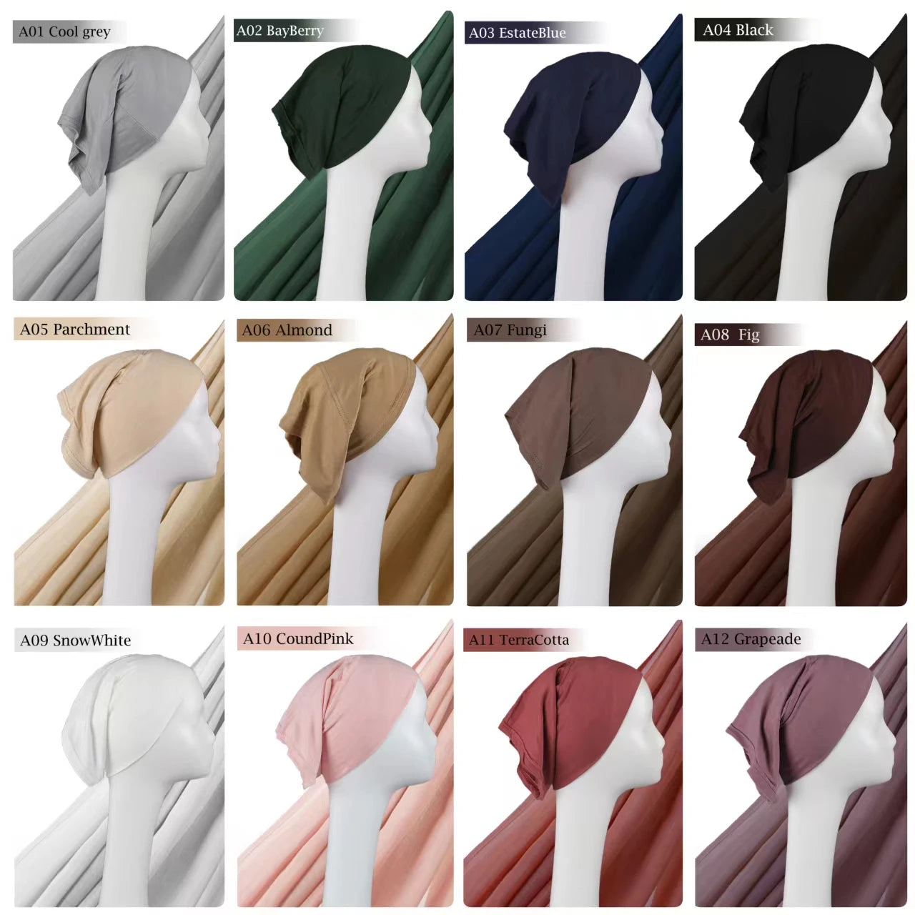 Shawl  Hijabs With Caps 185x85cm
