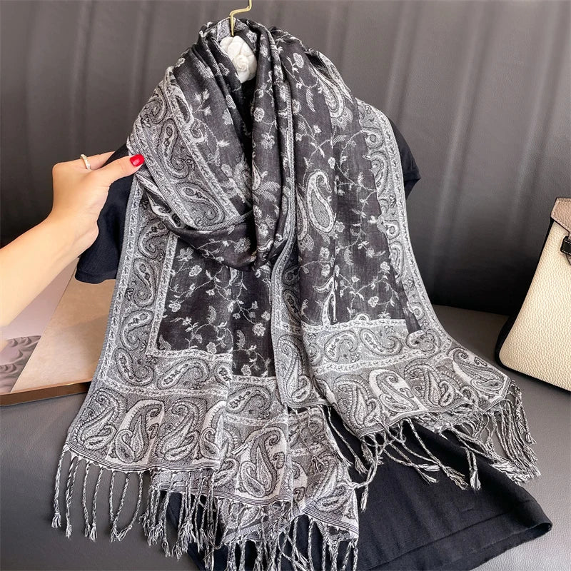 Luxurious Cashmere Pashmina Shawl for women - soft and warm for chilly days.