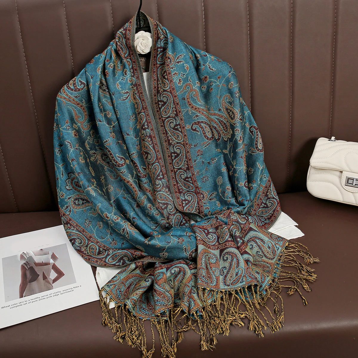 Elegant Cashmere Pashmina Shawl in various colors - perfect for layering with any outfit.