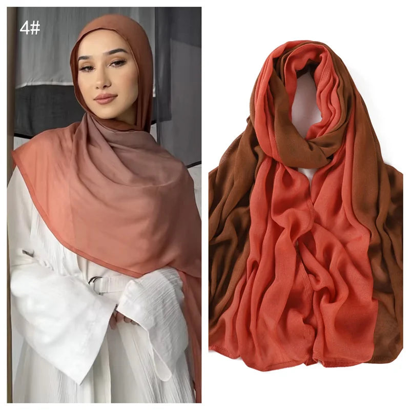 Chic 90*185cm Viscose Hijab with a smooth finish - perfect for both casual and formal looks