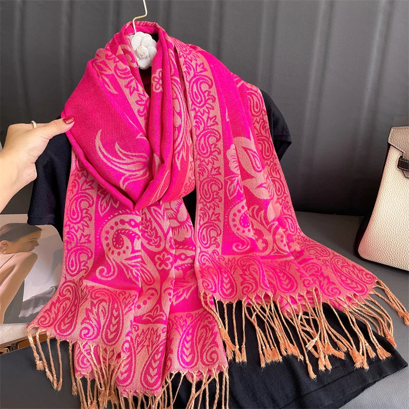 Stylish Cashmere Pashmina Shawl - ideal accessory for both casual and formal occasions.