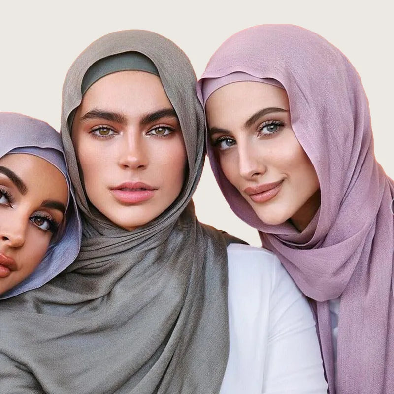 2 Pcs Set Viscose Hijab Matching  Cap