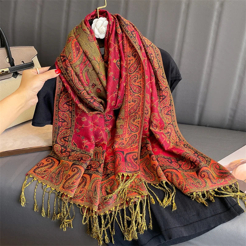 Versatile Cashmere Pashmina Shawl - perfect for adding warmth and sophistication to modest wear.