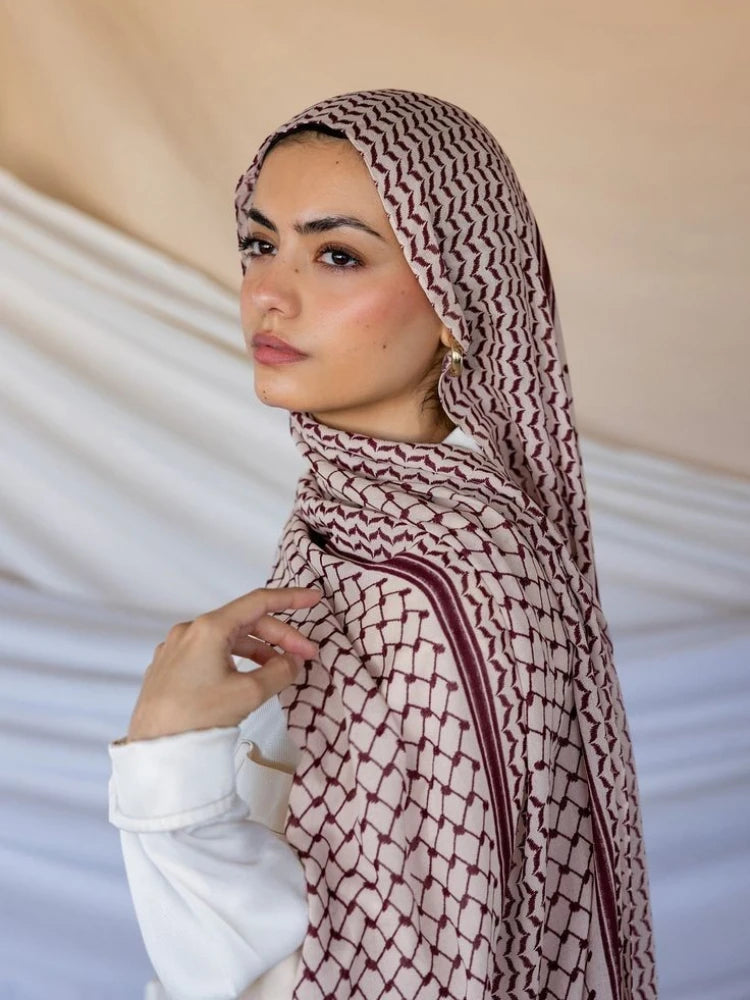 Elegant Kuffiyeh prints hijab in various colors - enhances any modest wardrobe.