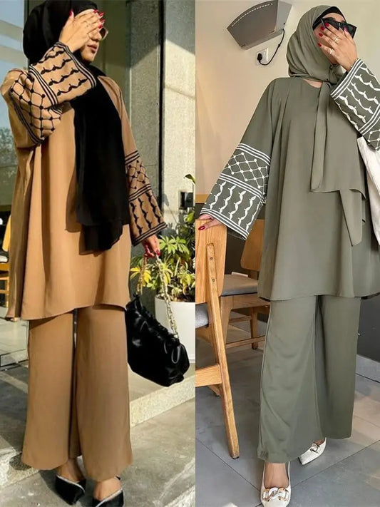 Stylish 2 Piece Abaya Kaftan Set for women - ideal for elegant modest attire