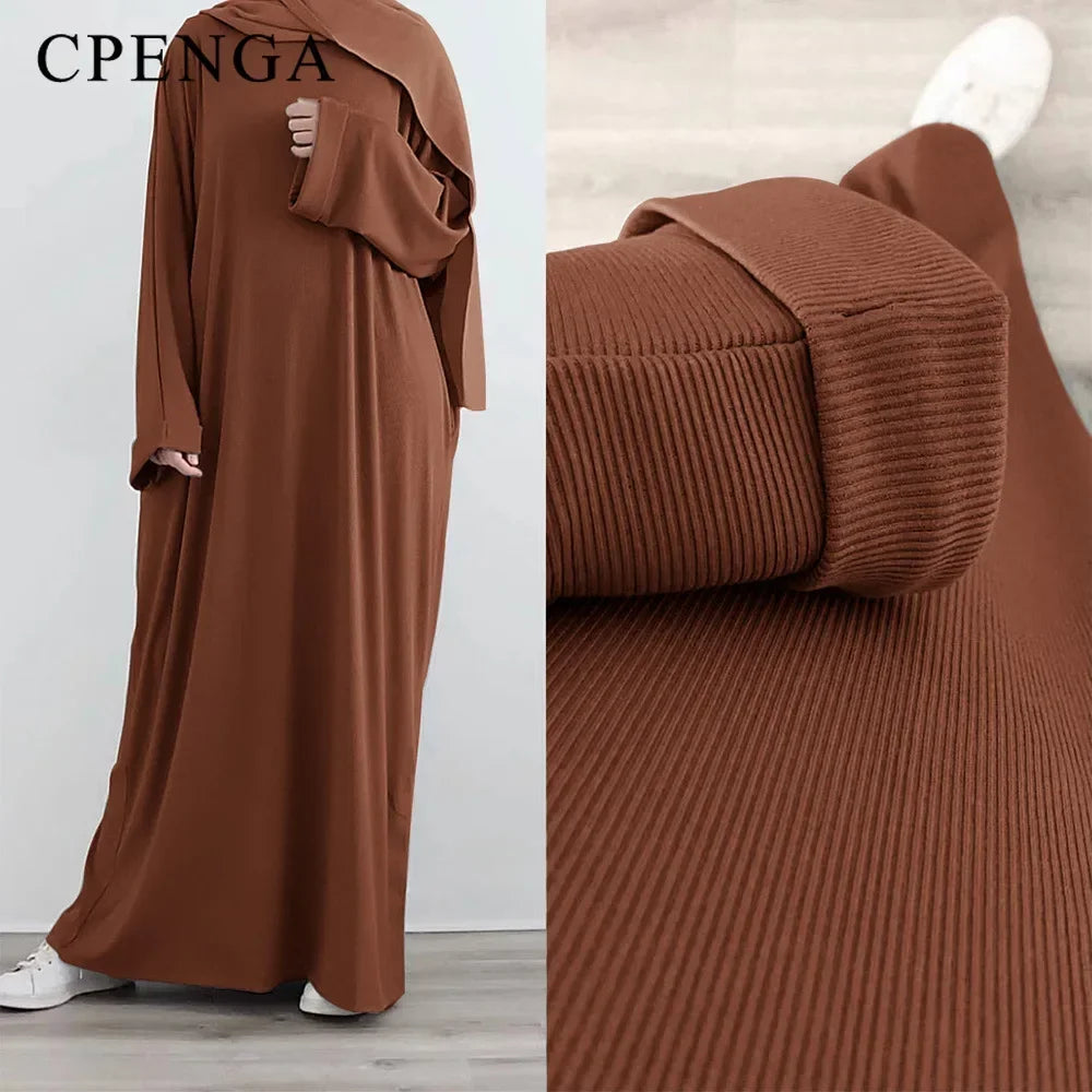 Knitted Dress  Abaya Female