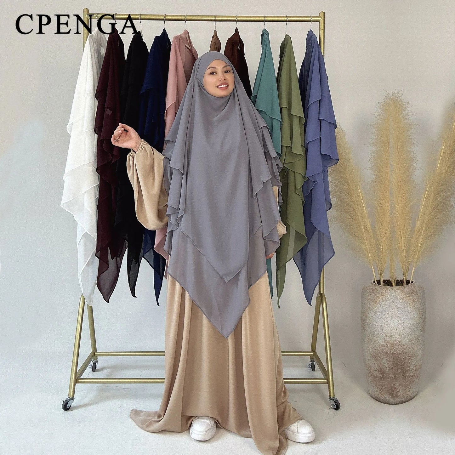 Chiffon Solid 3-layer